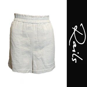 Rails Leighton Smocked Waist Seersucker Shorts NWT White Med